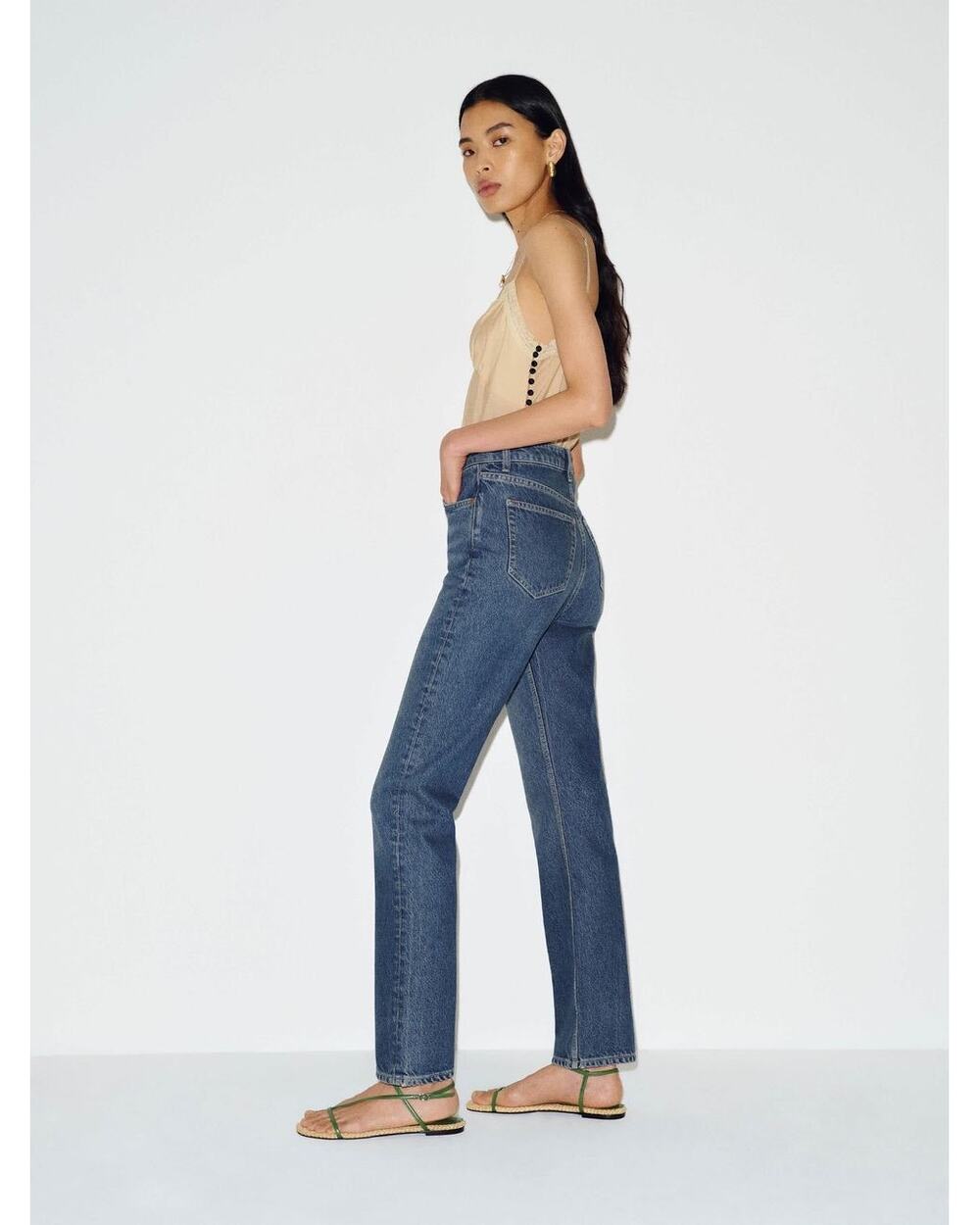 SZ 26" Reformation Cynthia High Rise Straight Jeans Lanier NWT
